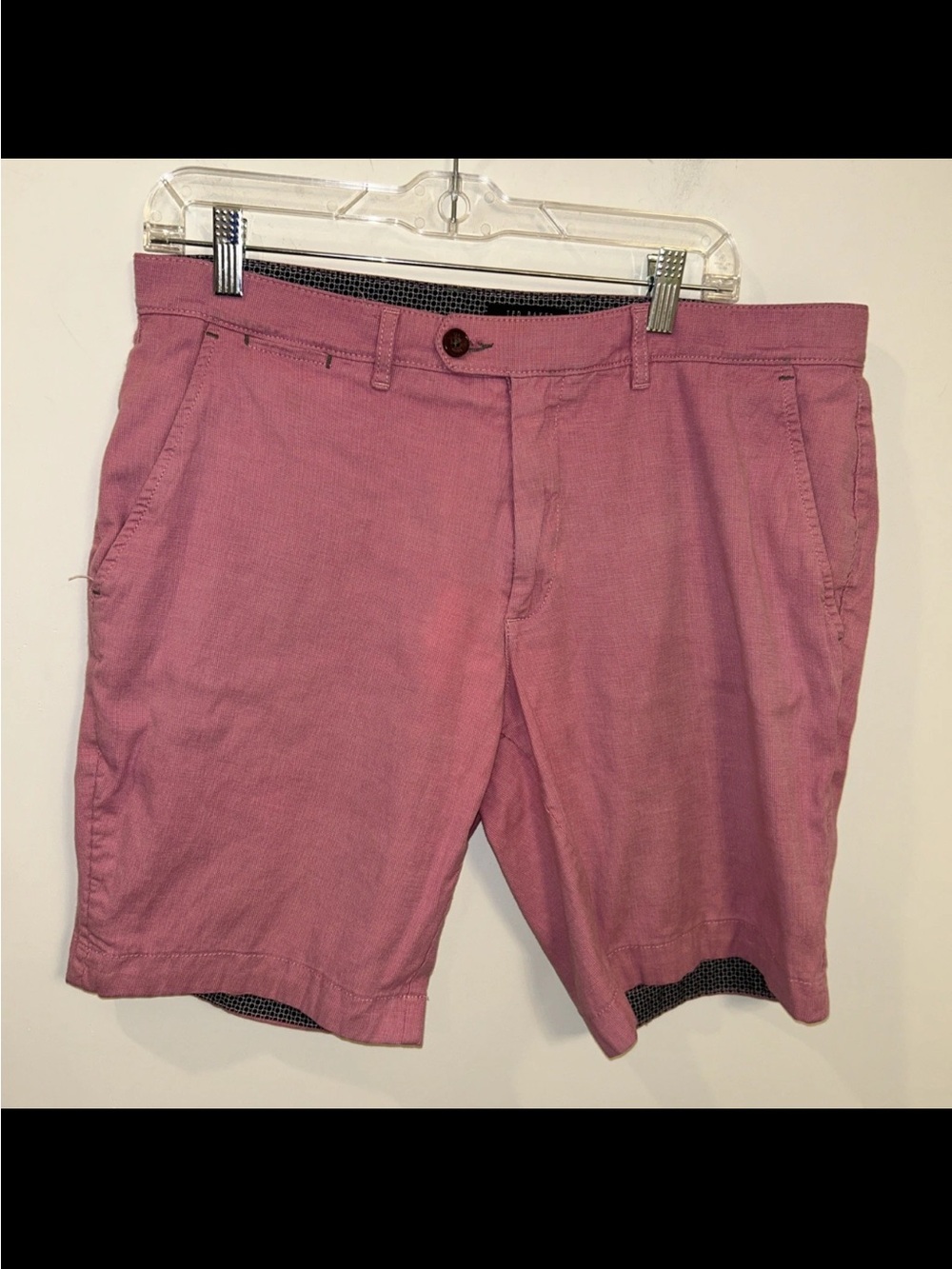Ted Baker Dusty Rose Cotton Flat-Front Shorts